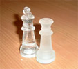 Glass chess pieces, the King and the Queen.