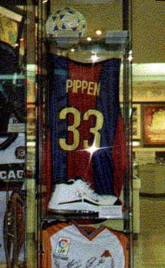 Scottie Pippen's Basketball top in FC Barcelona's Museum