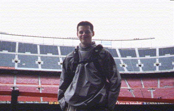 Ben Meadowcroft inside Barceloan Football Club's Stadium