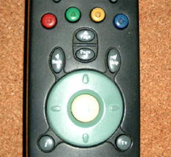 Remote control showing "standard" navigation buttons along two axis.